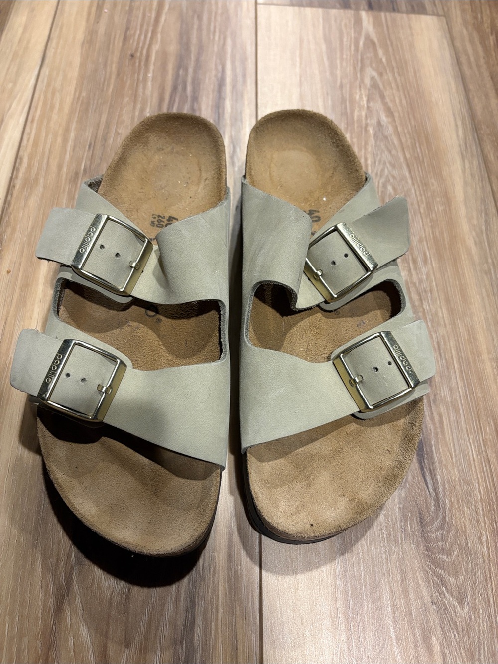 Papillio by Birkenstock sage green platform sandals
